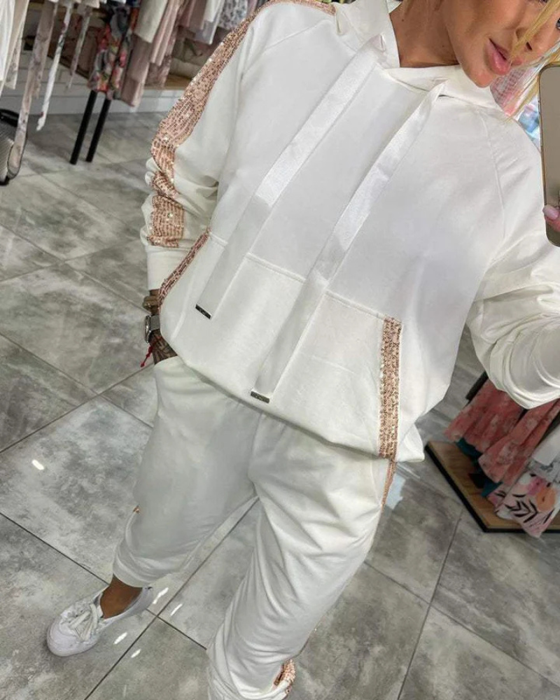 Teresa | Dwuczęściowy zestaw z błyszczącymi detalami