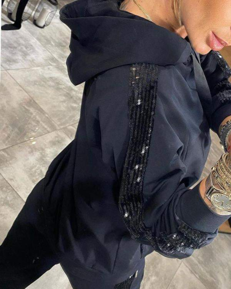 Teresa | Dwuczęściowy zestaw z błyszczącymi detalami