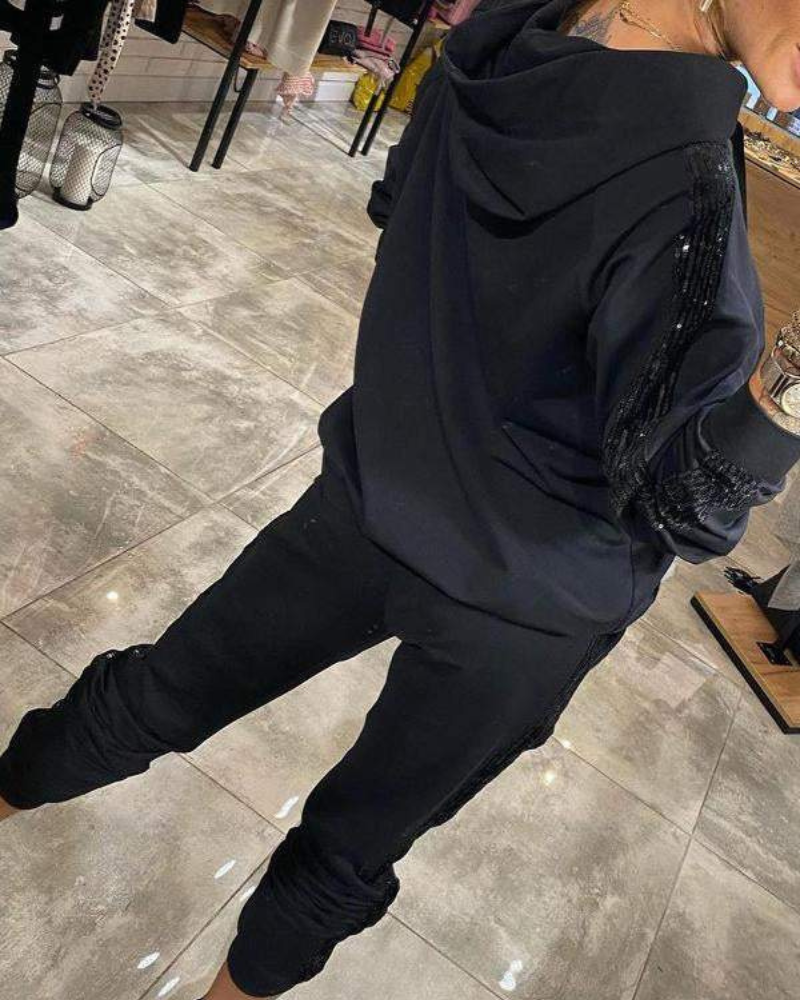 Teresa | Dwuczęściowy zestaw z błyszczącymi detalami