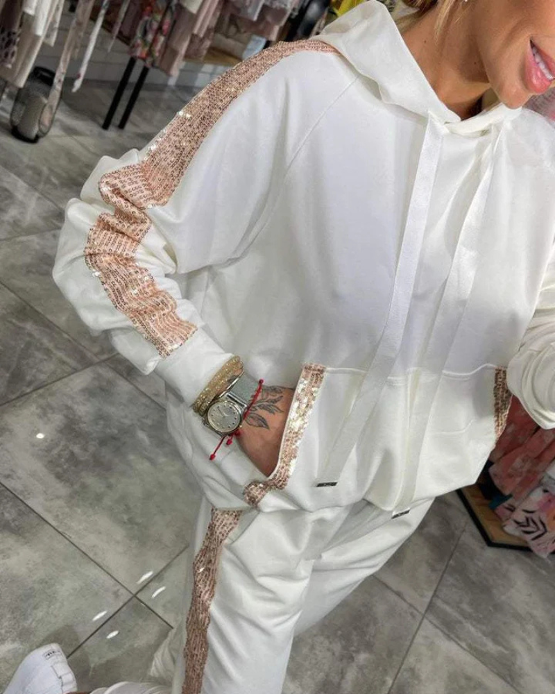 Teresa | Dwuczęściowy zestaw z błyszczącymi detalami