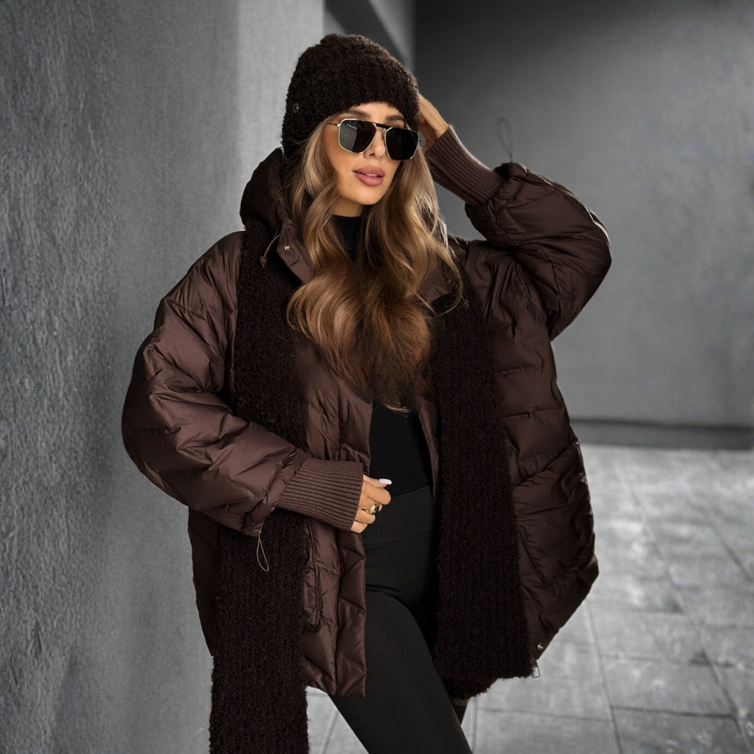 Markéta – pikowana kurtka z kapturem na zimową elegancję