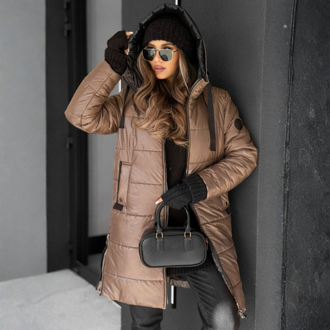 Jarmila – pikowana kurtka z luksusowym kołnierzem