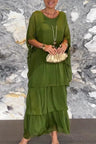 Judith Layered Dress - Olive Green