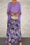 Judith Layered Dress - Purple Flower