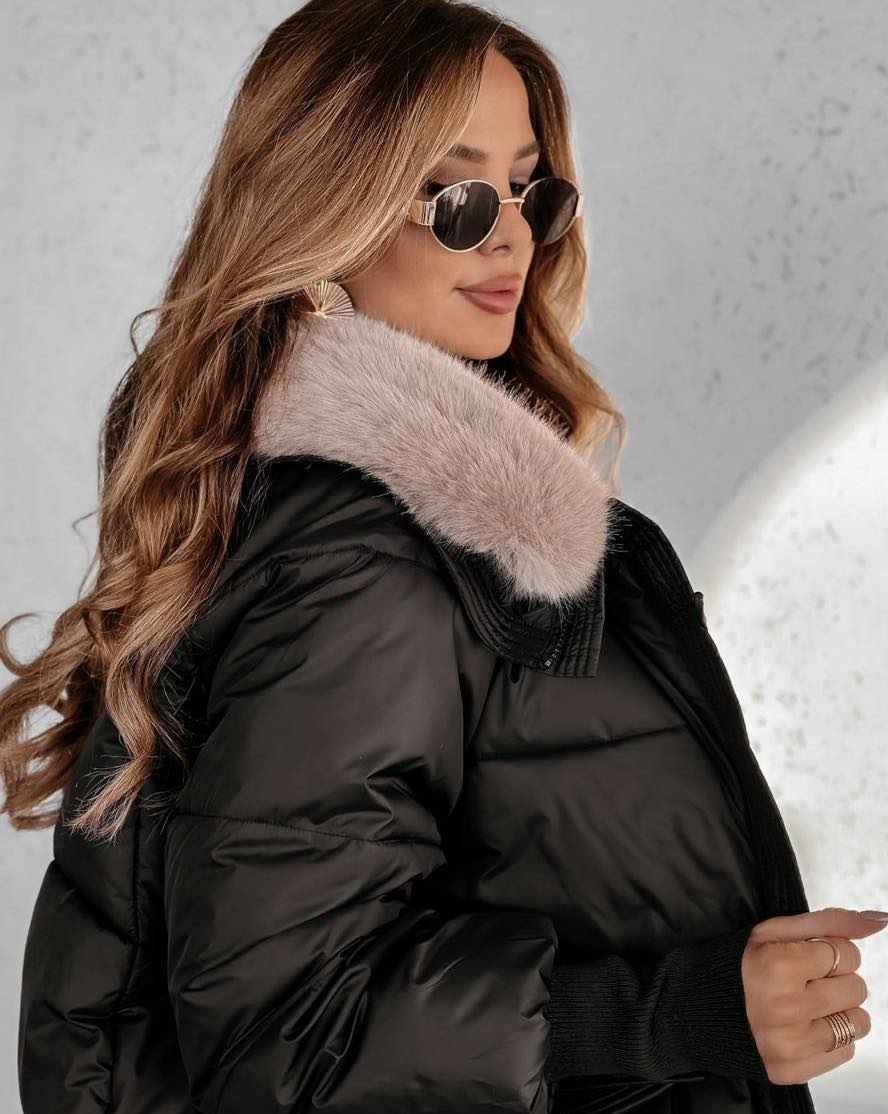 🔥Gorące oferty — stylowa, krótka kurtka puchowa dla kobiet z puszystym kołnierzem