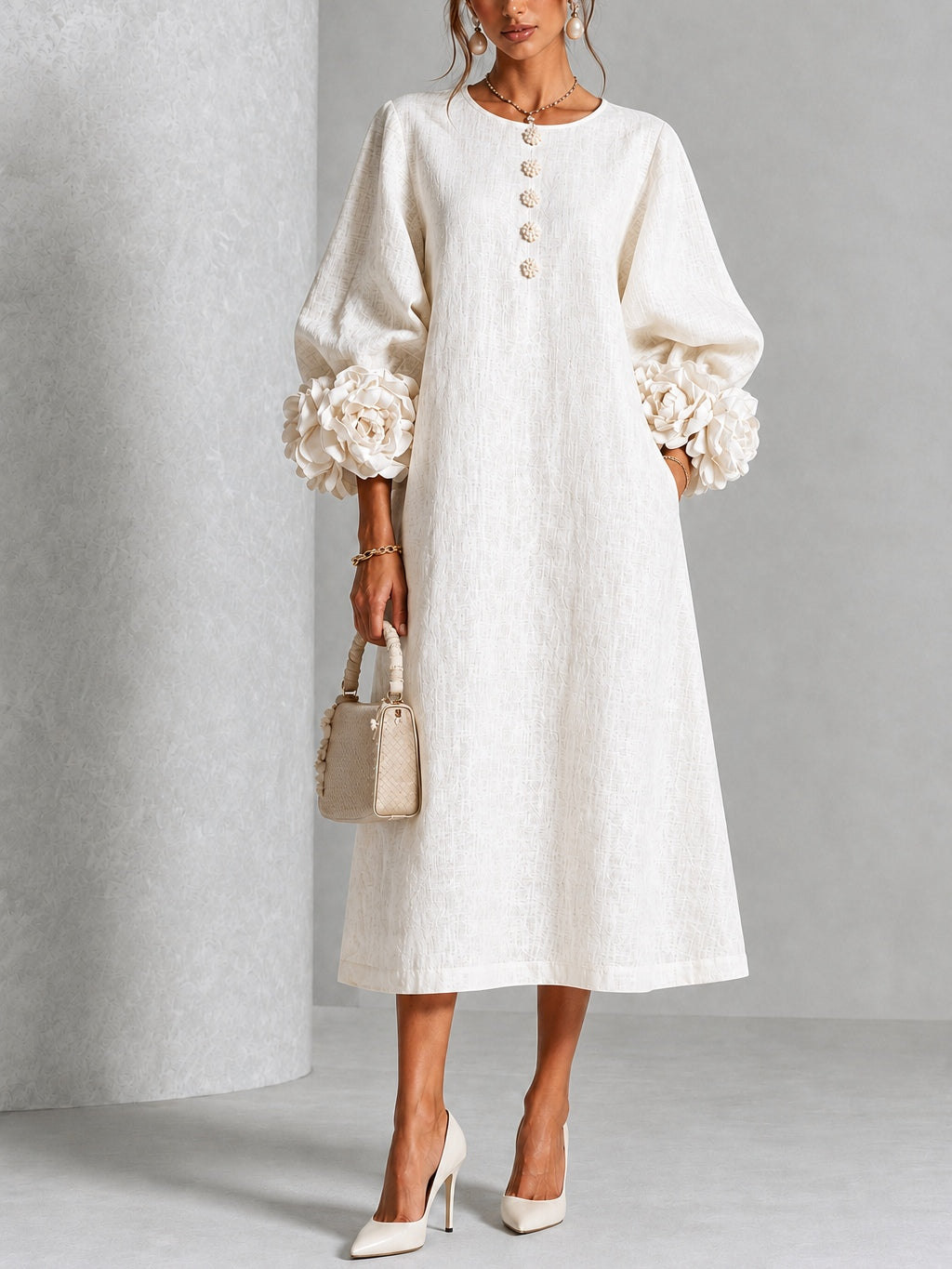 The Pearl Petal Midi Dress